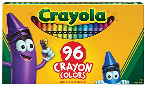 Crayola Classic Color Crayons in Flip-Top Pack with Sharpener, 96 Colors, Gift for Kids Crayola