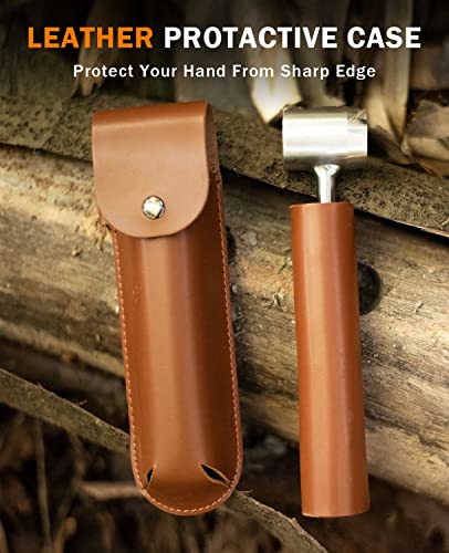 BURTOK Bushcraft Hand Auger Wrench, Heavy-Duty Scotch Eye Wood Auger, Hand Auger Wood Drill, Manual Hole Maker Multitool with Leather Case for burtok