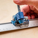 9” Quick Draw Marking Gauge –Single-Handed Measuring and Marking Tools w/Spring-Loaded Scale, Dovetail Keyway - Aluminum Ruler to Mark Mortises & ROCKLER