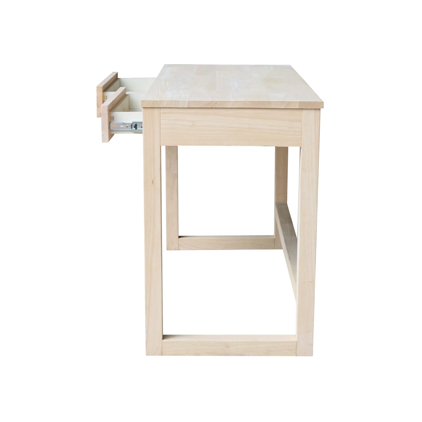 IC International Concepts International Concepts Carson Solid Wood Desk with Two Drawers, Unfinished - WoodArtSupply