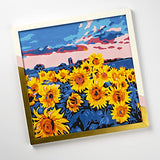 Plaid Sunflower Meadow Modern Kit, 14" x 14" Paint by Numbers for Adults and Kids, Easy-to-Follow DIY Crafts, Art Supplies with A Textured Finish, Plaid