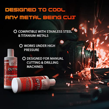 Cutting Oil, Cutting Fluid 8-OZ, Made in The USA | Cutting Oil for Drilling, Tapping, Milling | Professional Grade Fluid Oil - Machine Cutting Fluid, - WoodArtSupply