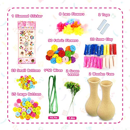 Wiseplz Flower Crafts Kit for Kids, 2 Packs Arts and Crafts for Kids Ages 3 -12 DIY Craft Project for Girls & Boys Art Supplies Sets for Kids Ages 5