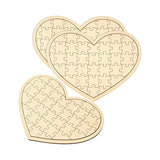 3 Pack Blank Wooden Heart Shaped Jigsaw Puzzle 11.2x8.4 Inch Unfinished Wooden Puzzle Board Wooden Heart Shaped Canvas for DIY Cregugua