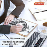 Shuttle Art RollerBall Pens, 25 Pack(21 black 2 blue 2 red) Fine Point Roller Ball Pens, 0.5mm Liquid Ink Pens for Writing Journaling Taking Notes Shuttle Art