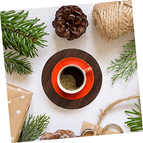 Zerodeko 15 Pcs Carbonized Round Wood Chips Wooden Coasters DIY Unfinished Christmas Ornament Unfinished Wood Cutout Riser Christmas Ornaments Zerodeko