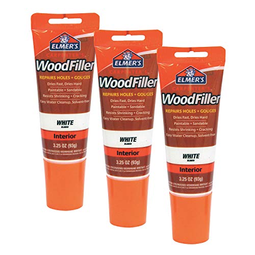 Elmer's E855 Carpenter's Wood Filler, 3.25-Ounce Tube, White 3 Pack Elmer's