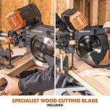 Evolution Power Tools R255SMS-DB+ 10-Inch Dual Bevel Sliding Miter Saw Multi-Material, Multipurpose Cutting Cuts Metal, Plastic, Wood 45˚-45˚ Double Evolution