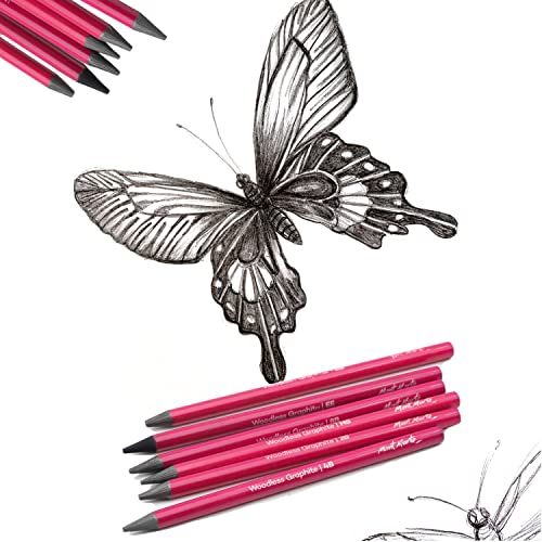 MONT MARTE Woodless Graphite Pencils 6 Piece (HB, 2B, 4B, 6B, 8B and EE), Suitable for Sketching, Drawing and Shading MONT MARTE
