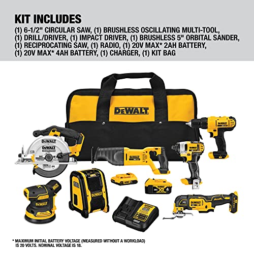 DEWALT 20V MAX* Cordless Drill Combo Kit , 7-Tool (DCK771D1M1) - WoodArtSupply