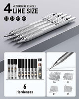 Nicpro 30PCS Art Mechanical Pencils Set in Leather Case, Metal Drafting Pencil 0.5, 0.7, 0.9 mm, 2mm Lead Holders for Sketching Drawing With 16 Tube Nicpro