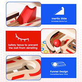 Montessori Ball Tracker Wooden Ball Drop Toy for Toddlers, Educational Wooden Ball Run Toy Race Track Set, Ball Drop Tracker Sensory Toys for Gifts 3 Joonly