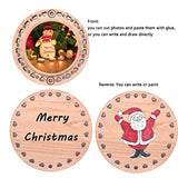 CBCMY Natural Wood Slices 40 Pcs 2.36inches Craft Unfinished Wood kit Predrilled with Hole Wooden Circles for Arts Wood Slices Christmas Ornaments CBCMY