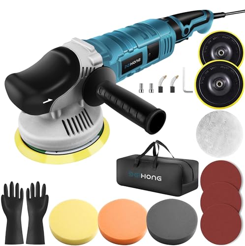 Buffer Polisher, 7 Variable Speed 2800-5300 RPM Car Polishers And Buffers, 1200W 6 Inch Car Polisher with Detachable Handle for Car, Boat Sanding,