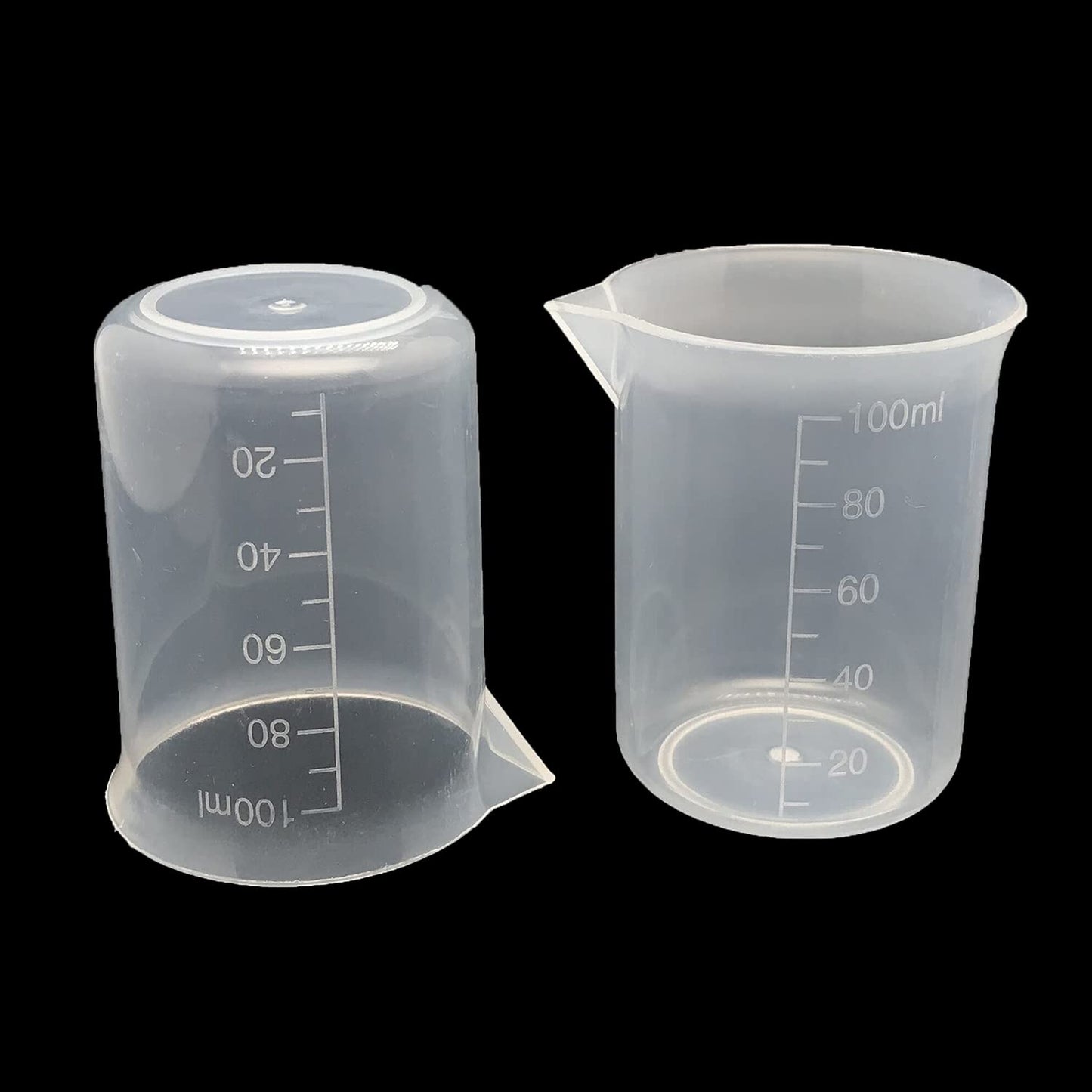 8 Pcs Epoxy Mixing Cups, 100ml/3.4oz Plastic Graduated Cup Clear Measuring Cup for Mixing Paint, Stain, Epoxy, Resin - WoodArtSupply