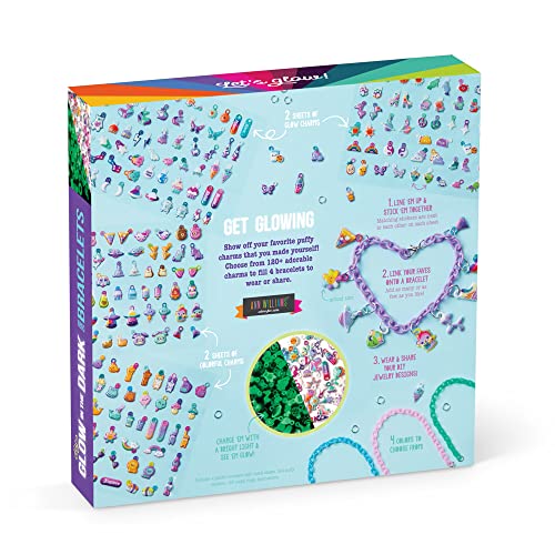 Craft-tastic DIY Glow in The Dark Charm Bracelets – Design 4 Customizable Bracelets with 120+ Easy-to-Make Puffy Sticker Charms – Creative Arts & Craft-tastic
