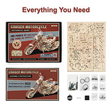 ROKR 3D Wooden Puzzles for Adults 1:8 Scale Motorcycle Model Car Kits to Build - DIY Wood Craft Hobbies for Adults/Men/Women for Teens/Dad/Mom ROKR