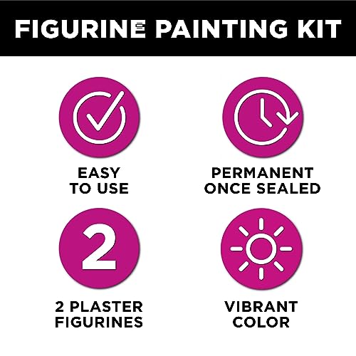 TULIP All-in-One Daydream 2 Figure Ceramic Painting Kit, Unicorn & Rainbow Value Pack, 2 Paint Your Own Figurines 12 Paints, 2 Paintbrushes, Kids TULIP