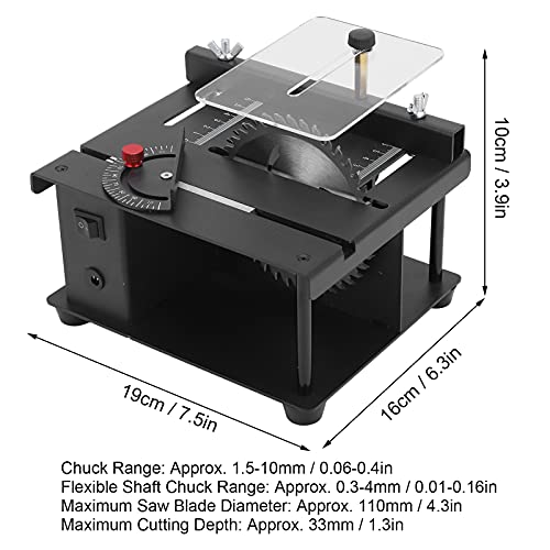 Mini Table Saw, 100W Electric Portable Desktop Circular Saw Household DIY Hobby Table Saw 0-90 Angle Wood Cutting Tools for Woodworking Crafts