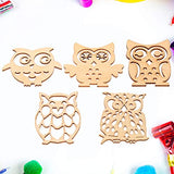 20pcs Wooden Crafts Shapes Craft Wood Slice Wood Hanging Ornament DIY Painting Wood Blanks Wood Owl Cutout Unfinished Wood Ornaments Wooden Cutout TENDYCOCO