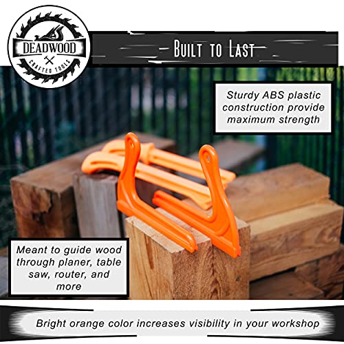 DCT 4 Pack Safety Push Sticks – Straight Table Saw Push Blocks and V Style Push Sticks Wood Working Push Stick Set Deadwood Crafted Tools
