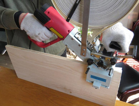 PreAsion 220V Woodworking Curve Straight Manual Edge Bander Small Portable Edge Banding Machine 2000W Woodworking Edge Banding Machine PreAsion