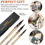 Professional Watercolor Squirrel Hair Paint Brushes by DUGATO, Mop Round Fine Tip Detail Paintbrush Set for Art Painting, Gouache, Fine Detailing, DUGATO