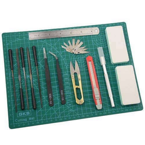 BXQINLENX Professional 15 PCS Gundam Model Tools Kit Modeler Basic Tools Craft Set Hobby Building Tools Kit for Gundam Car Model Building Repairing - WoodArtSupply