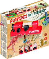 PLAYmake 4 in 1 Child-Safe Wood Workshop | World’s Only Kid-Friendly Working Jigsaw | Cuts Through Soft Wood with No Risk of Injury | Secure Base to The Cool Tool