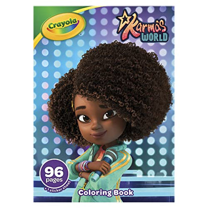 Crayola Karma's World Coloring Book, Stickers Included, Gift for Girls & Boys, 96 Pages - WoodArtSupply