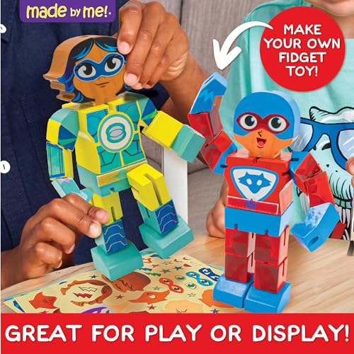 Made By Me Make Your Own Superhero Action Figurines, Make Your Own Action Figure, Includes Superhero Stickers, Moving Superhero Figurines, Customize Made By Me