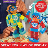 Made By Me Make Your Own Superhero Action Figurines, Make Your Own Action Figure, Includes Superhero Stickers, Moving Superhero Figurines, Customize Made By Me