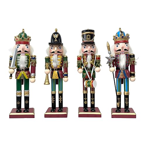 O-Toys Wooden Nutcracker Ornaments Christmas Decoration Figures Set Puppet Home Decor (12 Inch) O-Toys