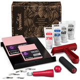 Speedball Block Printing Fabric Deluxe Kit, 14 Pieces, Includes Inks, Brayer, Bench Hook, Lino Handle and Cutters, Speedy-Carve Relief Blocks Speedball
