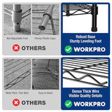 WORKPRO Storage Shelves, 4 Tier Metal Shelving Unit, Garage Wire Rack, Standing Adjustable Shelves with Hooks for Pantry Closet Kitchen Basement 24" WORKPRO