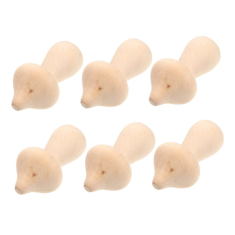 NOLITOY 10pcs Wooden Mushroom DIY Wood Mushroom Unfinished Wood Toy Wooden Peg Dolls Wooden People Body Unpainted Wood Mushroom Home Decorations NOLITOY