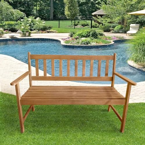 FDW Acacia Wood Outdoor Patio Bench – Durable & Comfortable Garden Seating for Any Space FDW