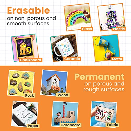 8 Washable Window Markers for Cars - 15mm Jumbo, 3 in 1 Nib, 28g Ink - Liquid Chalk Markers for Chalkboard, Blackboard, Glass, Bistro, Auto, Menu Chalkola