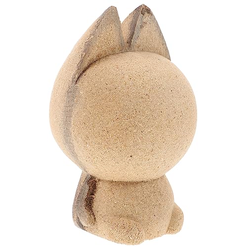 HEALLILY Unfinished Wood Cat Unfinished Wooden Cat Figurines Statues to Paint Wood Tabletop Decorations Ornaments 1 Unpainted Wood Toy - WoodArtSupply