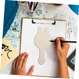 KALLORY 6pcs Wooden Mirror Unfinished Mirror Toys Childrens Arts Toy Small DIY Mirrors Wooden Drawing Mirrors Handheld Makeup Mirror Bathroom Vanity KALLORY