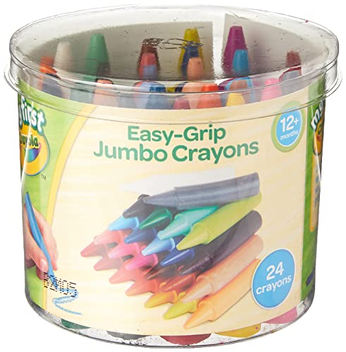 CRAYOLA MyFirst Jumbo Crayons - Assorted Colours (Pack of 24) | Easy-Grip Colouring Crayons Perfect for Toddlers Hands | Ideal for Kids Aged 12+ Crayola