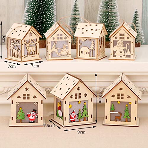 QIAONIUNIU Wood Craft Kits Unfinished Small Houses 3D Cutting Wooden Puzzle Toy for Kids and Adults Build Your Own Perfect Decoration-Including 7 pcs QIAONIUNIU