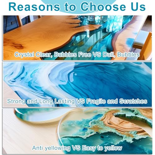 Epoxy Resin - 2 Gallon Clear Crystal Coating Resin Kit, 2 Part Casting Resinfor Art, Craft, DIY Jewelry Making, River Tables, Molds, Wood, No SigWong