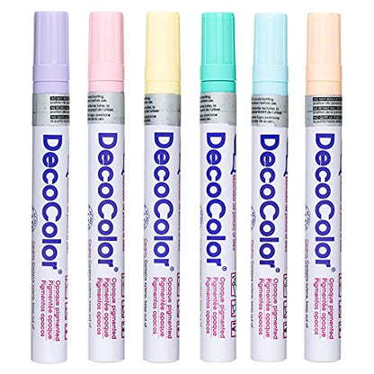 Uchida Of America DecoColor Paint Marker, Pastel Colors, 6 Count - WoodArtSupply