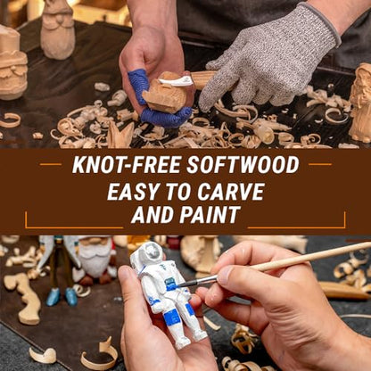 BeaverCraft Basswood Carving Blocks Carving Wood Bass Wood for Carving 7PCS - Whittling Wood for Crafts Wood Carving Kit Wooden Blocks Unfinished -