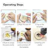 Bigthumb - Wood Burning Gel Kit 4 OZ | Heat Activated Non-Toxic Paste for DIY Crafting, with Mini Scraper, Template Sticker, Paint Brush - Accurately BIGTHUMB