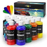 Magicfly Bulk Acrylic Paint Set, 14 Rich Pigments Colors (280 ml/9.47 fl oz.) Acrylic Paint Bottles, Non-Fading, Non-Toxic Craft Paints for Painting Magicfly