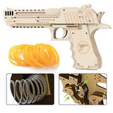 3D Wooden Puzzles, Desert Eagle Wood Gun Rubber Band Pistol Toys Machinery Model Best Gift Puzzle for Adults and Child VJOALIN