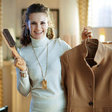 Horsehair Shoe Boot Brush 10.2 inches, Hat Brush, Hand Broom Brush by TAKAVU, 100% Soft Genuine Horse Hair Bristles, Long Beech Wood Handle for TAKAVU