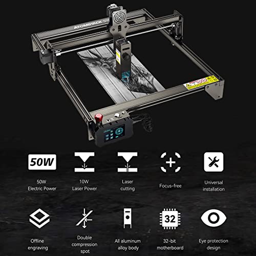 ATOMSTACK S10 Pro Laser Engraver, 10W Output Diode Laser Cutting Machine with 0.06*0.06mm Compressed Spot, 50W High Precision Laser Engraving